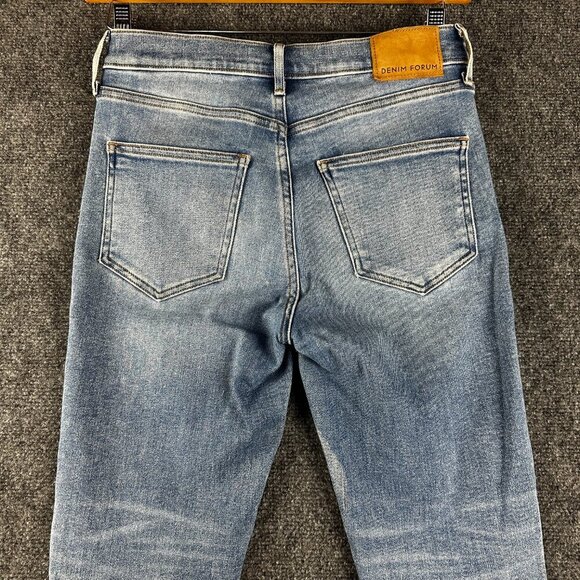 Denim Forum Jeans Womens 28 The Nico Mid Rise Skinny Crop Light Wash Stretch - Picture 9 of 10